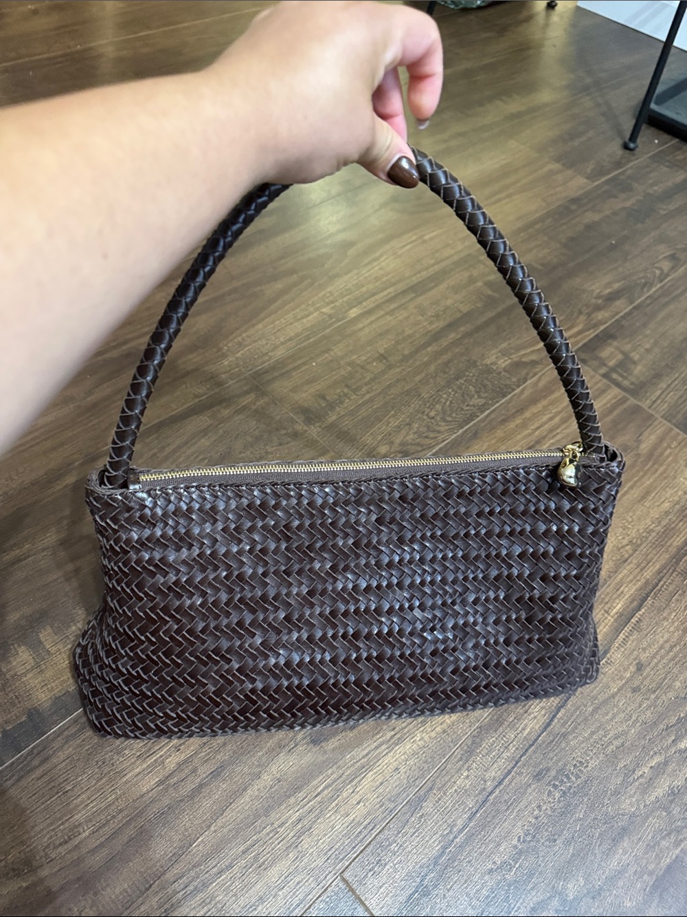 NWT Madewell The Signature Woven Zip Top Shoulder Bag in Coffee Bean - Picture 5 of 12